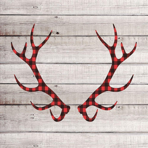Antlers 2 Black Modern Wood Framed Art Print with Double Matting by Allen, Kimberly