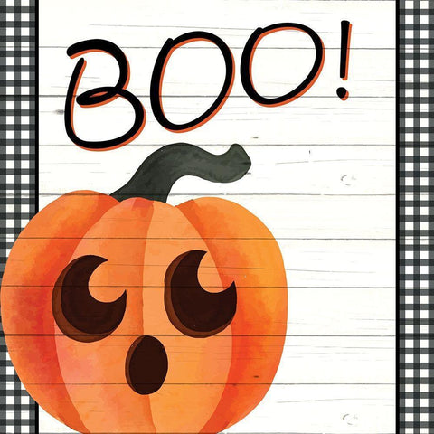 Boo Plaid Black Modern Wood Framed Art Print with Double Matting by Allen, Kimberly