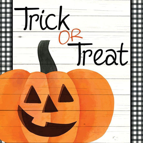 Trick or Treat Plaid Gold Ornate Wood Framed Art Print with Double Matting by Allen, Kimberly