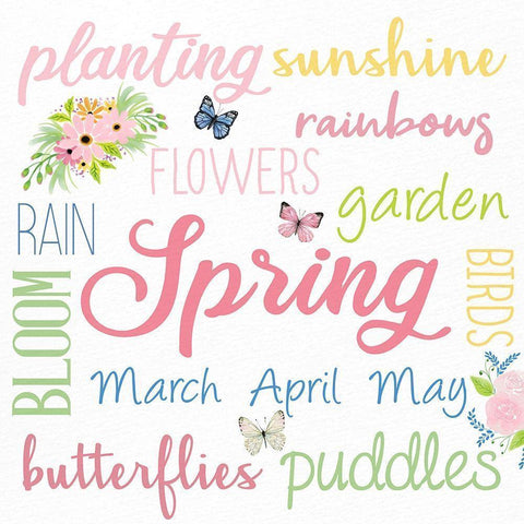 Spring Black Modern Wood Framed Art Print with Double Matting by Allen, Kimberly