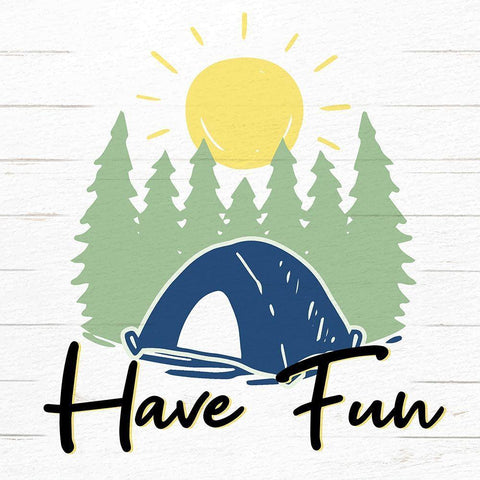 Have Fun 1 White Modern Wood Framed Art Print with Double Matting by Allen, Kimberly