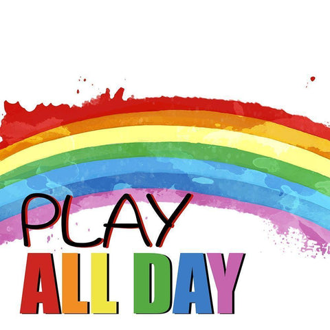 Play All Day 1 White Modern Wood Framed Art Print by Allen, Kimberly