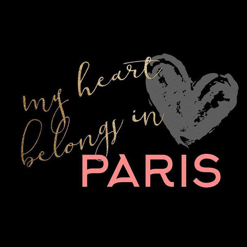 Paris Heart 3 White Modern Wood Framed Art Print by Allen, Kimberly