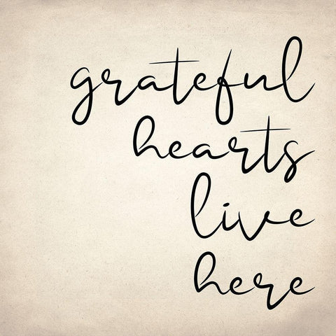 Greateful Hearts Black Modern Wood Framed Art Print with Double Matting by Allen, Kimberly