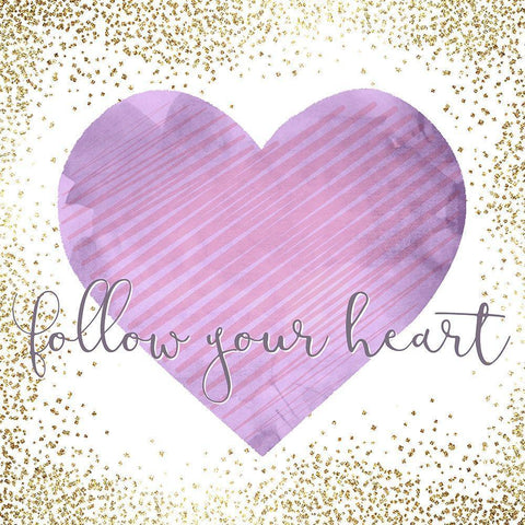 Princess Heart 1 White Modern Wood Framed Art Print with Double Matting by Allen, Kimberly