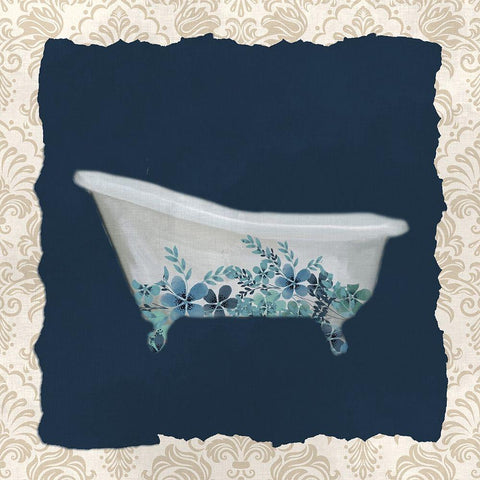 In the Tub 1 White Modern Wood Framed Art Print by Allen, Kimberly