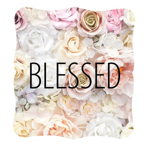 Faith Hope Floral 4 White Modern Wood Framed Art Print with Double Matting by Allen, Kimberly