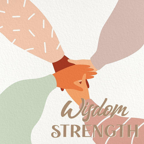 Wisdom Strength 1 White Modern Wood Framed Art Print by Allen, Kimberly