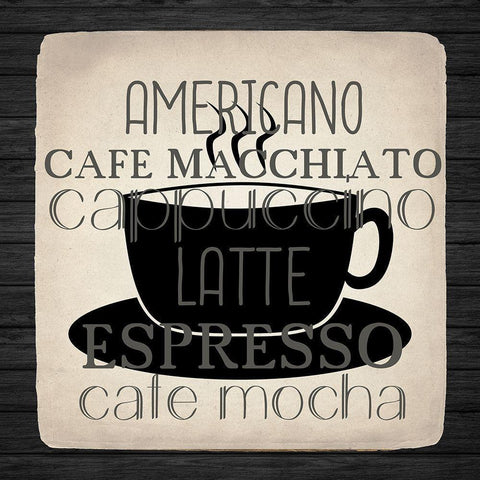 Coffee Gets Me 3 Black Modern Wood Framed Art Print with Double Matting by Allen, Kimberly