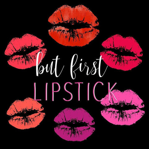 Lipstick 1 V2 White Modern Wood Framed Art Print with Double Matting by Allen, Kimberly