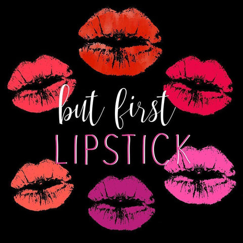 Lipstick 1 V2 Black Modern Wood Framed Art Print by Allen, Kimberly