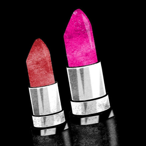 Lipstick 3 White Modern Wood Framed Art Print with Double Matting by Allen, Kimberly