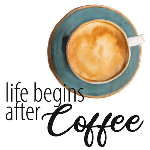 Coffee First 2 White Modern Wood Framed Art Print with Double Matting by Allen, Kimberly