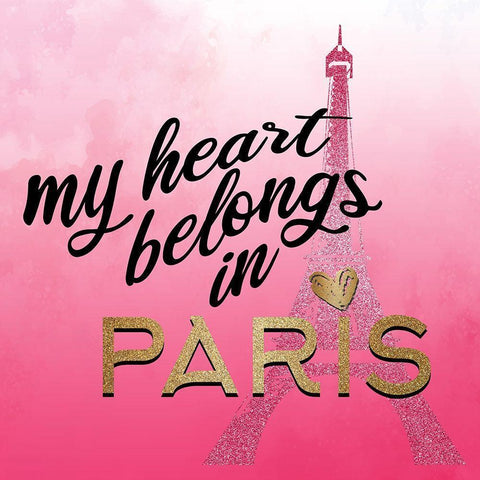 In Paris Hearts 1 White Modern Wood Framed Art Print by Allen, Kimberly