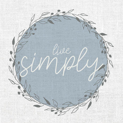 Live Simply Circle Black Ornate Wood Framed Art Print with Double Matting by Allen, Kimberly