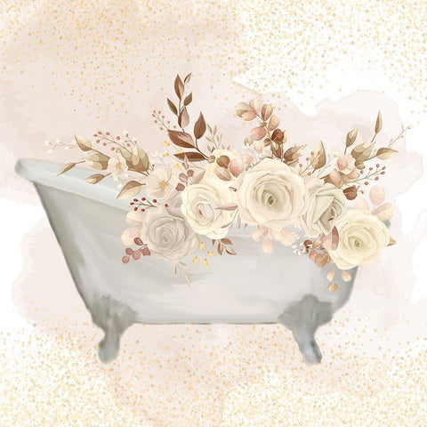 Wash Soak Relax 2 Fall Gold Ornate Wood Framed Art Print with Double Matting by Allen, Kimberly