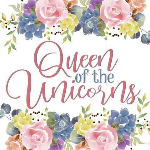 Unicorn Queen 2 White Modern Wood Framed Art Print with Double Matting by Allen, Kimberly