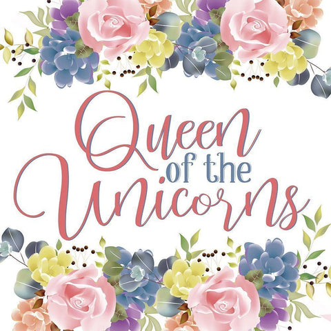 Unicorn Queen 2 White Modern Wood Framed Art Print by Allen, Kimberly