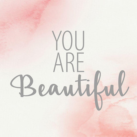 You Are Beautiful 2 White Modern Wood Framed Art Print with Double Matting by Allen, Kimberly