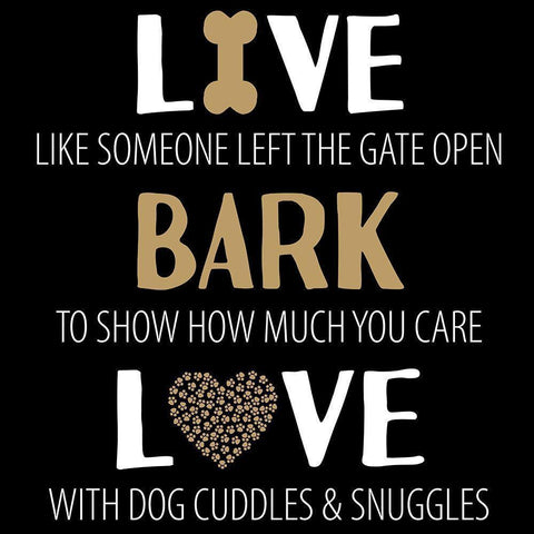 Live Bark Love White Modern Wood Framed Art Print by Allen, Kimberly