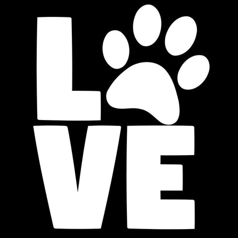 Love Paw Black Modern Wood Framed Art Print with Double Matting by Allen, Kimberly