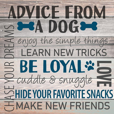 Advice from a Dog White Modern Wood Framed Art Print with Double Matting by Allen, Kimberly