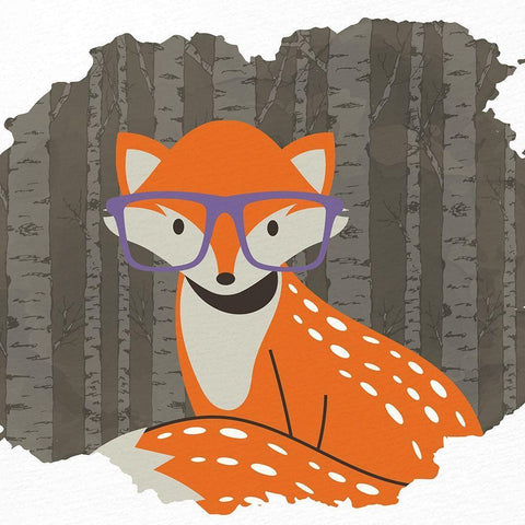 Forest Fun 1 White Modern Wood Framed Art Print with Double Matting by Allen, Kimberly