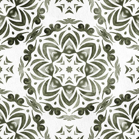 Warm Tile 2 White Modern Wood Framed Art Print by Allen, Kimberly