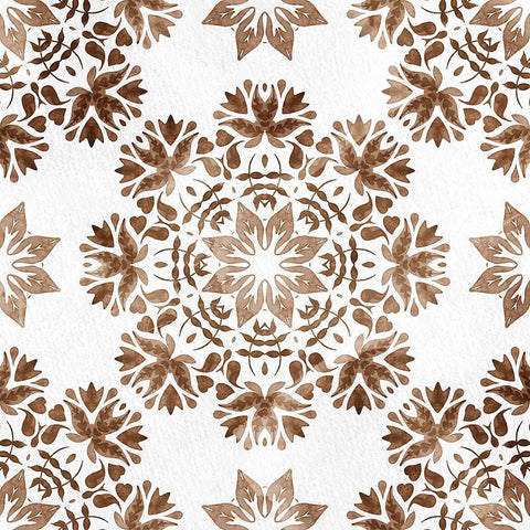 Warm Tile 3 White Modern Wood Framed Art Print with Double Matting by Allen, Kimberly