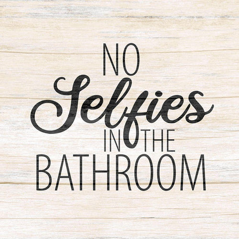 No Selfies Black Modern Wood Framed Art Print with Double Matting by Allen, Kimberly