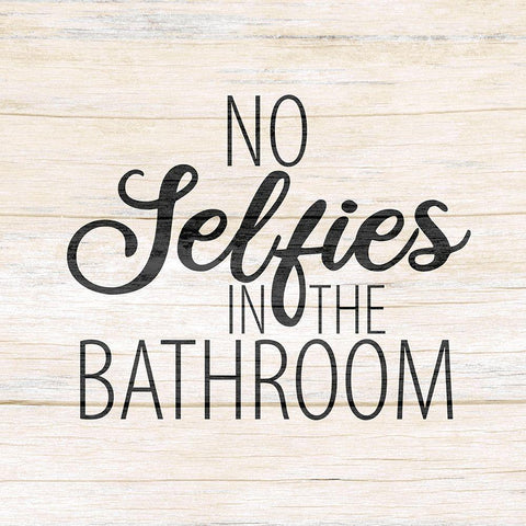 No Selfies White Modern Wood Framed Art Print with Double Matting by Allen, Kimberly