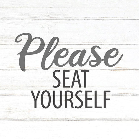 Please Seat 2 White Modern Wood Framed Art Print by Allen, Kimberly