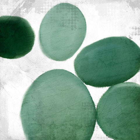 Geo Greens 1 Black Modern Wood Framed Art Print with Double Matting by Allen, Kimberly