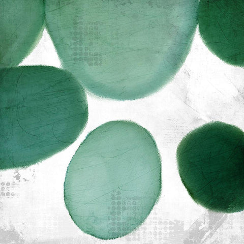 Geo Greens 2 Black Ornate Wood Framed Art Print with Double Matting by Allen, Kimberly