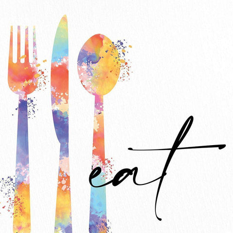 Eat 1 White Modern Wood Framed Art Print by Allen, Kimberly