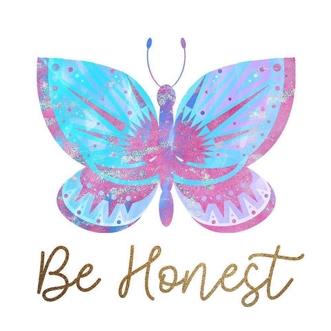 Be Butterflies 5 White Modern Wood Framed Art Print with Double Matting by Allen, Kimberly