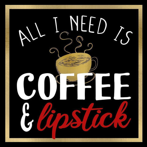 Coffee Lipstick 1 Black Modern Wood Framed Art Print with Double Matting by Allen, Kimberly