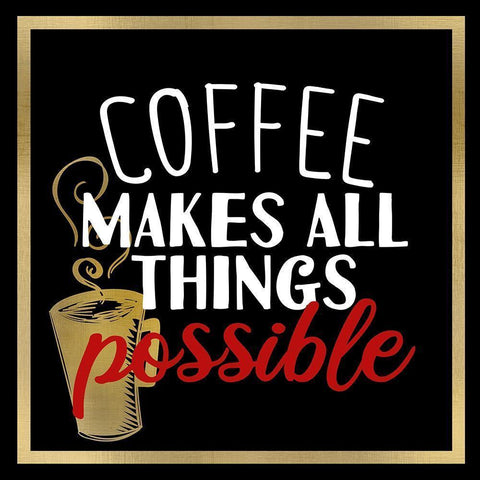 Coffee Lipstick 3 White Modern Wood Framed Art Print by Allen, Kimberly