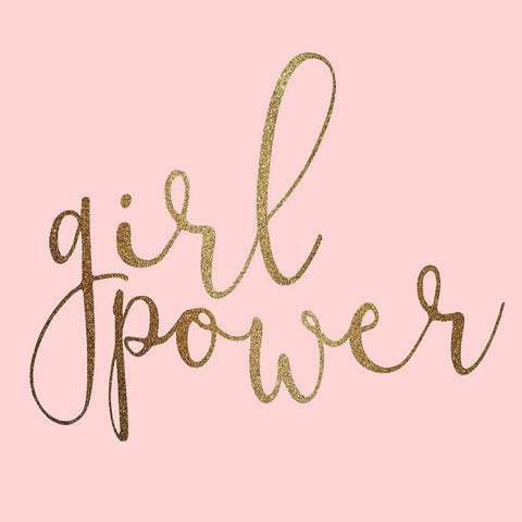 Girl Power Square White Modern Wood Framed Art Print with Double Matting by Allen, Kimberly