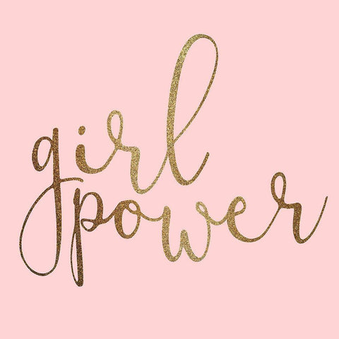 Girl Power Square White Modern Wood Framed Art Print by Allen, Kimberly