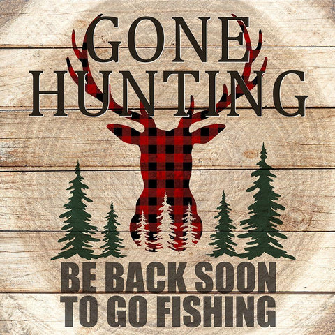 Gone Hunting White Modern Wood Framed Art Print with Double Matting by Allen, Kimberly