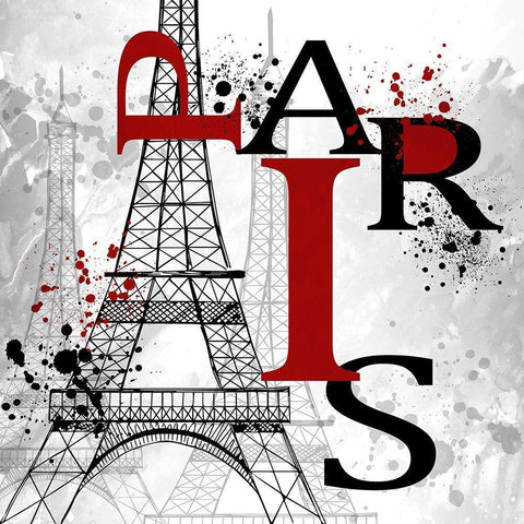 Paris Black Modern Wood Framed Art Print by Allen, Kimberly