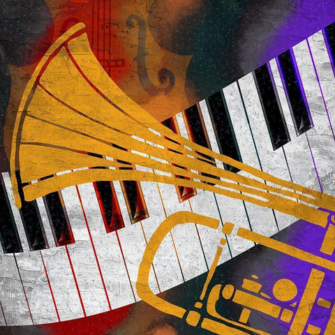 Jazz Flow 1 White Modern Wood Framed Art Print by Allen, Kimberly