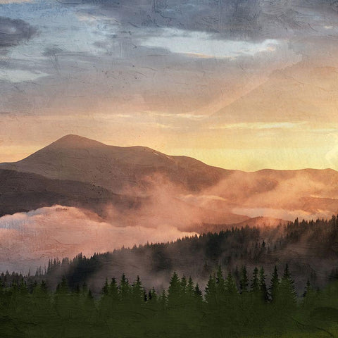 Mountain View Black Ornate Wood Framed Art Print with Double Matting by Allen, Kimberly