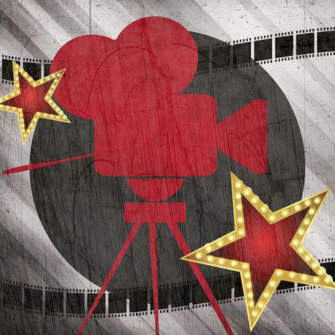 At the Movies 1 Black Modern Wood Framed Art Print with Double Matting by Allen, Kimberly