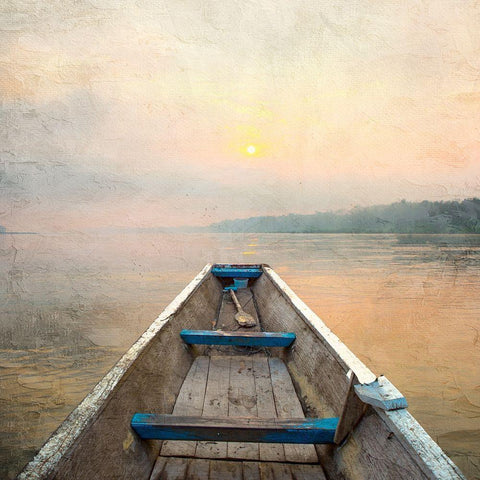 Morning Lake Black Modern Wood Framed Art Print with Double Matting by Allen, Kimberly