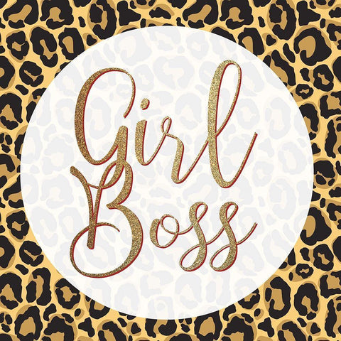 Girl Boss Leopard 2 Gold Ornate Wood Framed Art Print with Double Matting by Allen, Kimberly