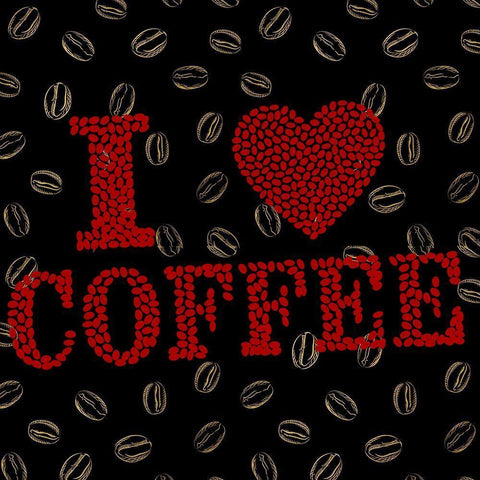 I Love Coffee 1 Gold Ornate Wood Framed Art Print with Double Matting by Allen, Kimberly