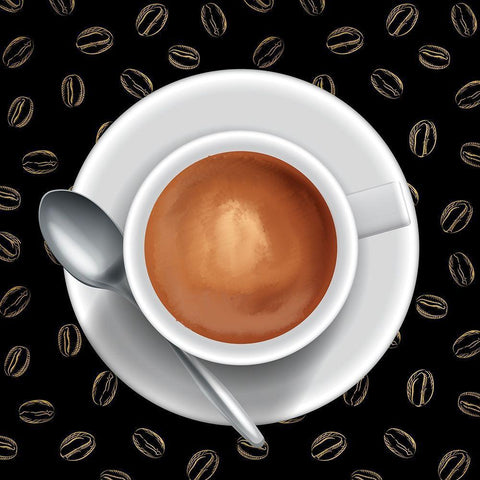 I Love Coffee 2 Black Modern Wood Framed Art Print with Double Matting by Allen, Kimberly