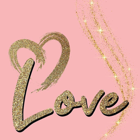 Love Glitter 3 Black Ornate Wood Framed Art Print with Double Matting by Allen, Kimberly